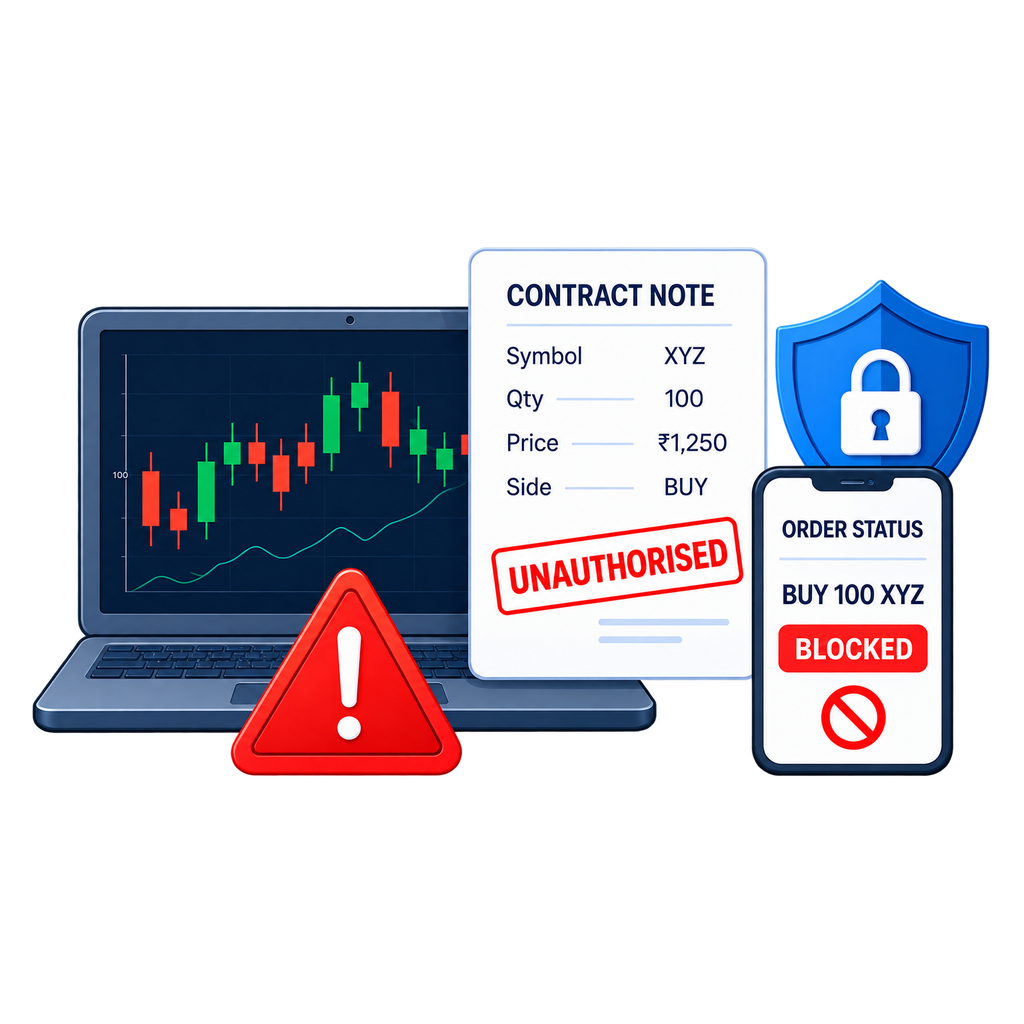 Unauthorised broker trade or position